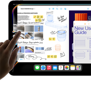 Multitasking i iPadOS på iPad Pro med flera appar som används samtidigt.