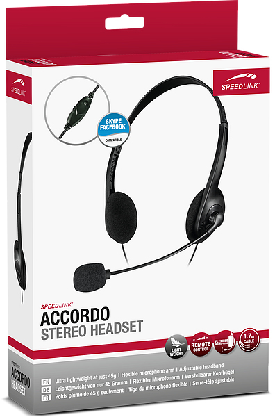 SpeedLink ACCORDO Stereo Headset Black Multitronic