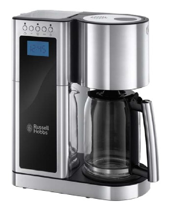 Russell Hobbs Glass 8 Cup Stainless Steel Black Coffeemaker